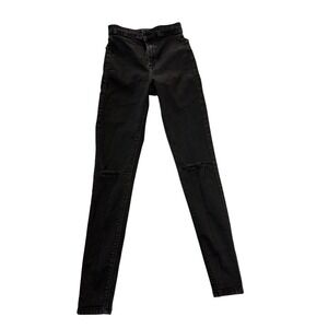 Topshop ‎ Women's Jeans Joni Black Ripped Knee Skinny Jeans Size 26